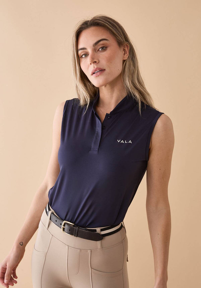 Connected Sleeveless Polo - Navy