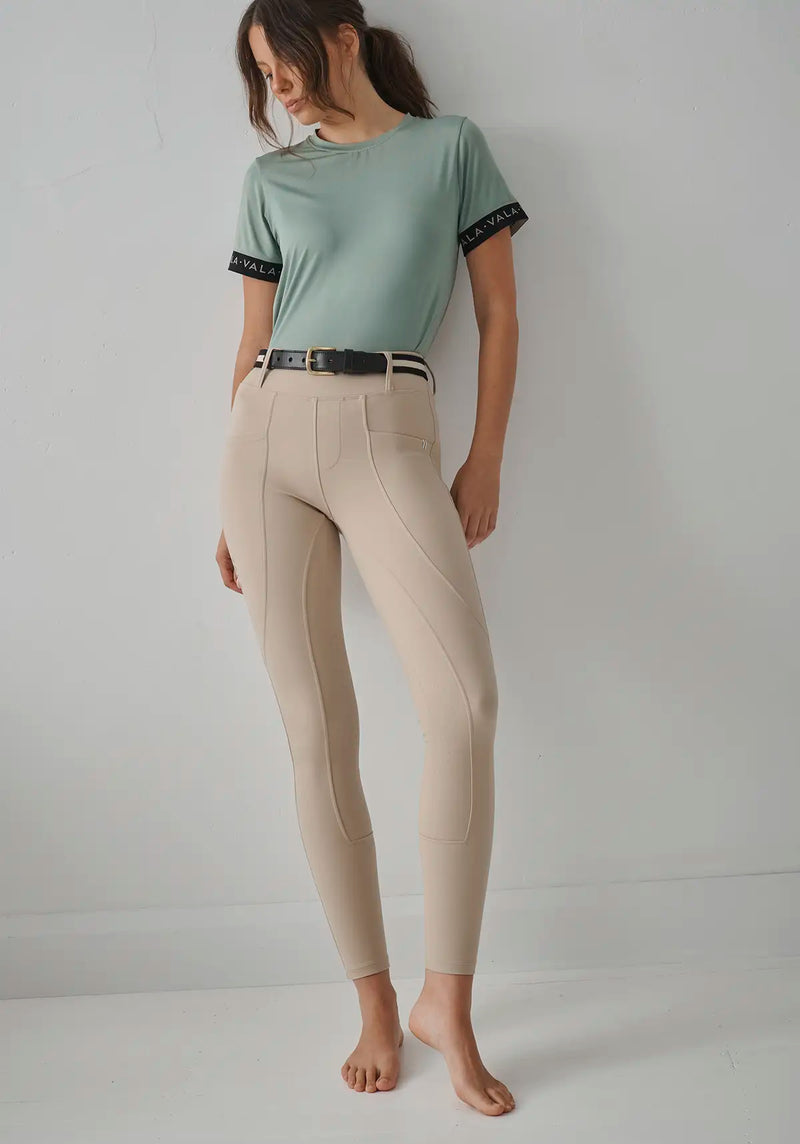 Sculpt And Smooth Riding Breeches - Knee Grip - Beige