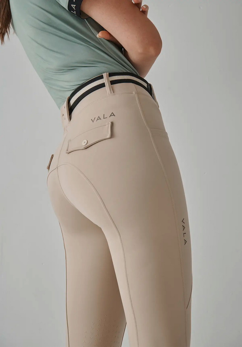 Sculpt And Smooth Riding Breeches - Knee Grip - Beige