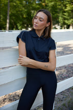Bella Cap Sleeve Polo - Black