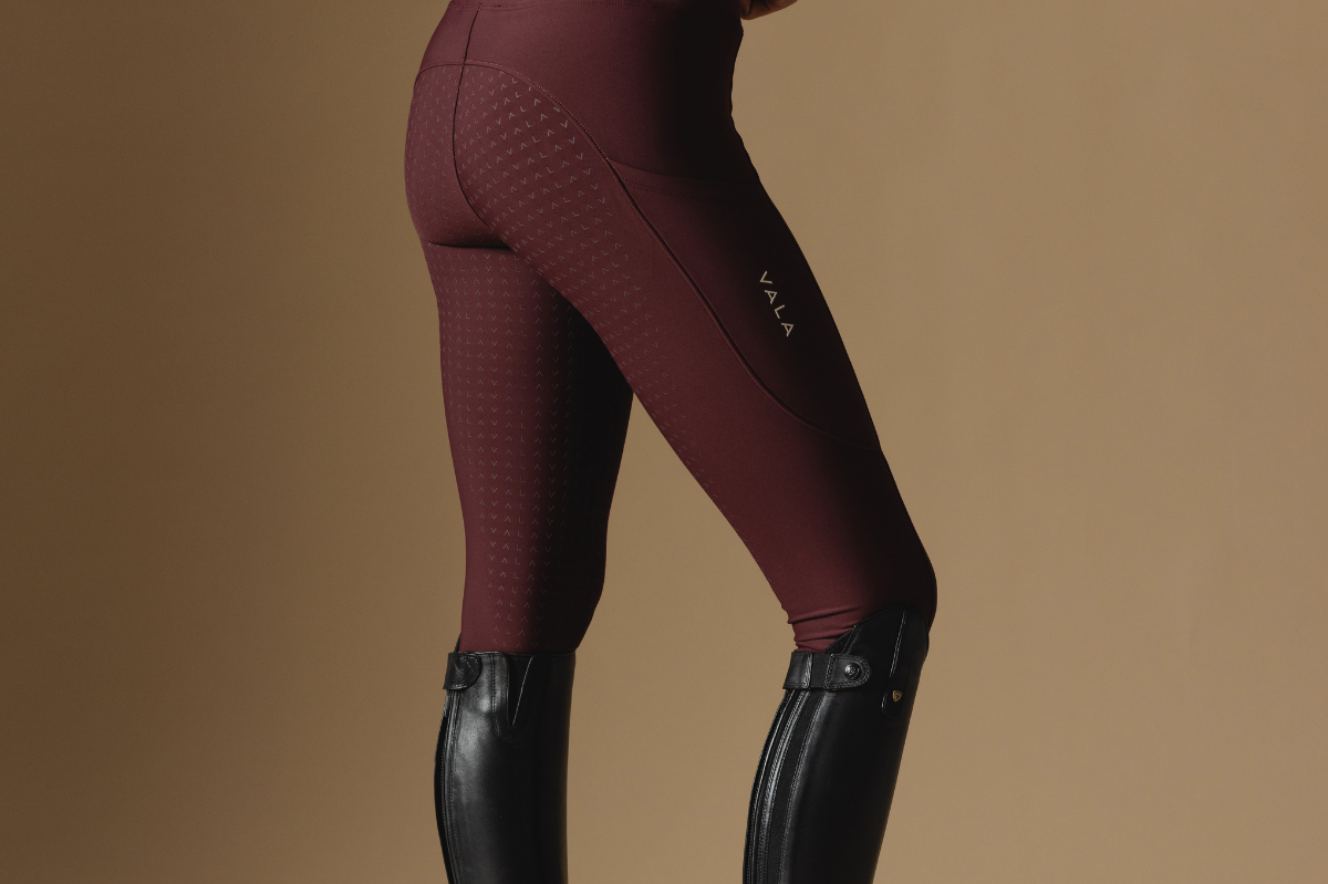 Deep Cherry Active Everyday Riding Leggings - Back