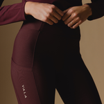 Deep Cherry Active Everyday Riding Leggings - Close-up
