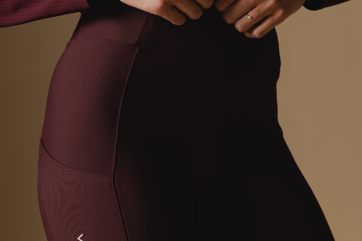 Deep Cherry Active Everyday Riding Leggings - Close-up