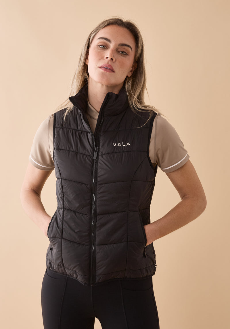 Slim Line Puffer Vest - Black