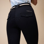 VALA Breeches Knee Grip Black Back with logo