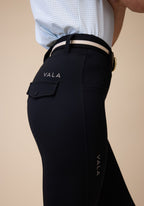 VALA Breeches Knee Grip Black Side with logo