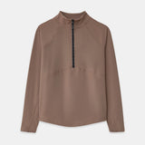 Cloudline 1/2 Zip Long Sleeve Top in Taupe – Front View