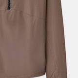 Cloudline 1/2 Zip Long Sleeve Top in Taupe – Sleeve and Hem Detail