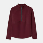 Cloudline 1/2 Zip Long Sleeve Top in Deep Cherry – Front View