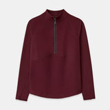 Cloudline 1/2 Zip Long Sleeve Top in Deep Cherry – Front View