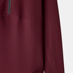 Cloudline 1/2 Zip Long Sleeve Top in Deep Cherry – Sleeve and Hem Detail