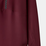 Cloudline 1/2 Zip Long Sleeve Top in Deep Cherry – Sleeve and Hem Detail