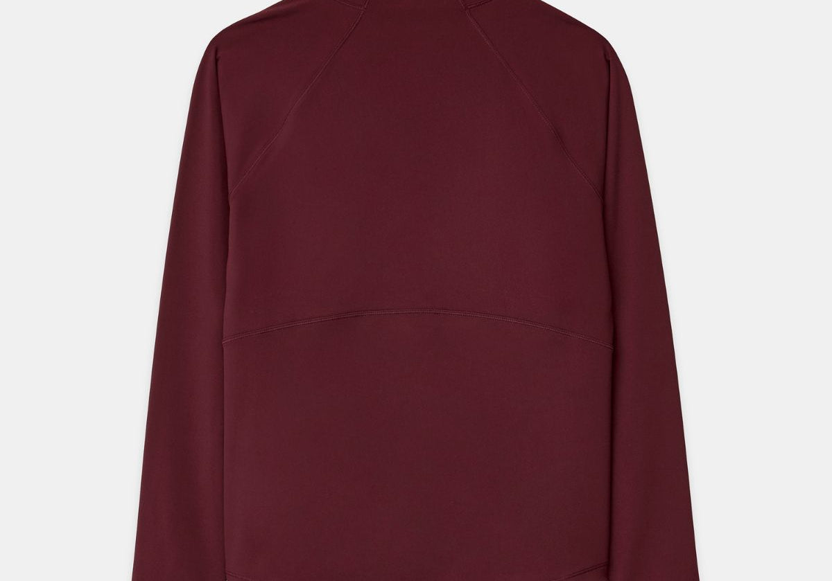 Cloudline 1/2 Zip Long Sleeve Top in Deep Cherry – Back View