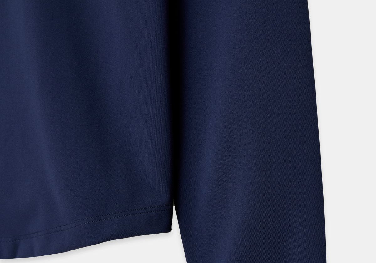 Cloudline Long Sleeve Top in Navy – Sleeve Cuff with VALA Logo Trim