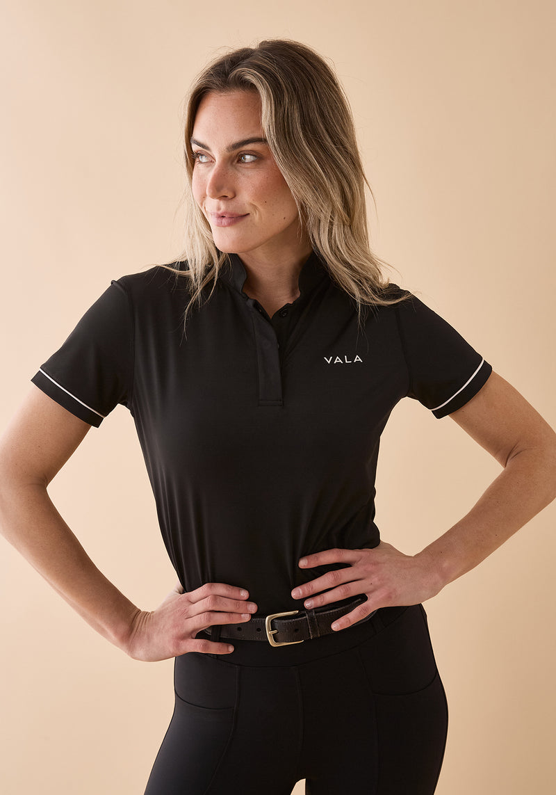 Connected Short Sleeve Polo - Black