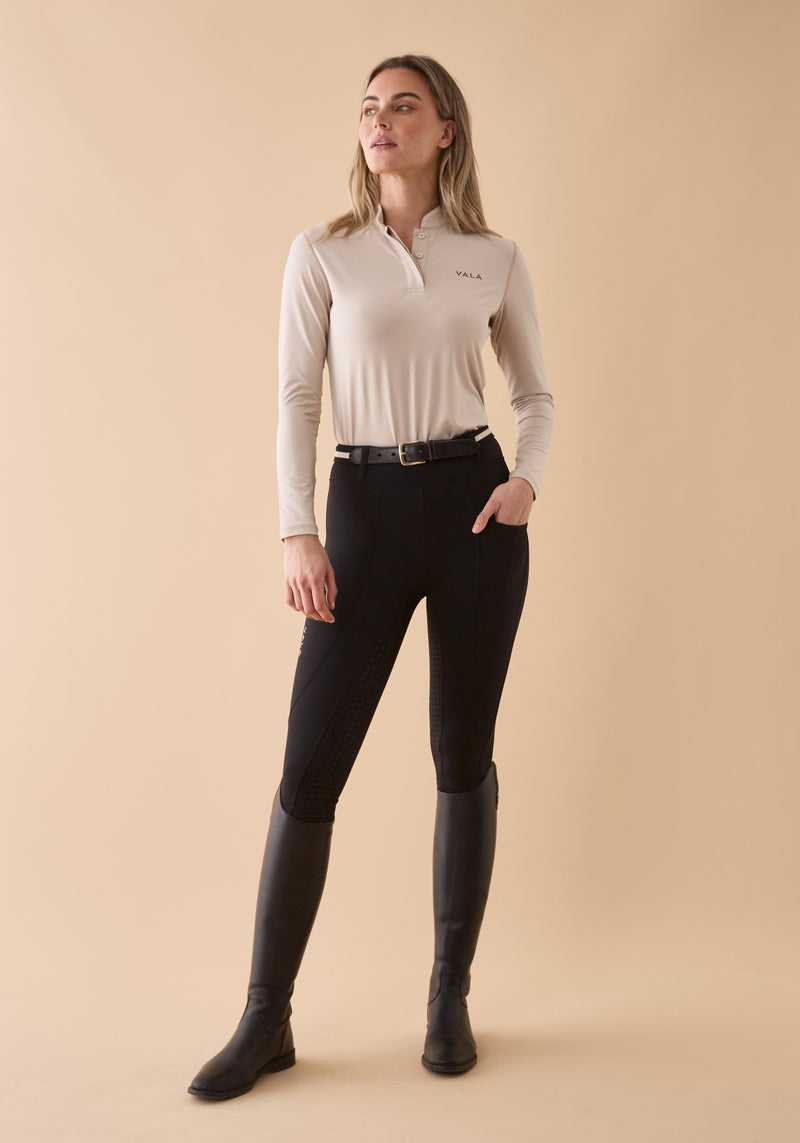 Connected Long Sleeve Polo - Chaff