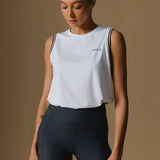 White Carly Tank - Front Tucked