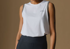 White Carly Tank - Front Tucked
