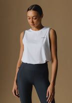 White Carly Tank - Front Tucked