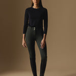 Black Cloudline Long Sleeve Top with riding pants – Front