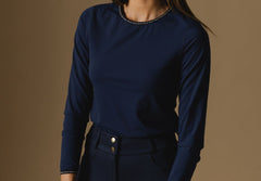 Navy Cloudline Long Sleeve Top – Front 