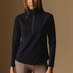 Cloudline Long Sleeve in black with a zipper and VALA branding.