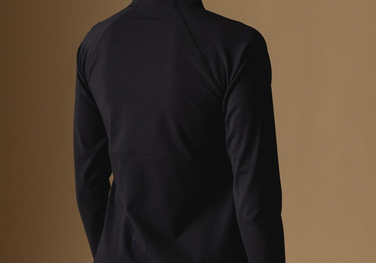 Black Cloudline Zip Long Sleeve - Back 