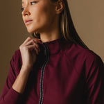 Cloudline 1/2 Zip Long Sleeve Top in Deep Cherry – Details