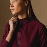 Cloudline 1/2 Zip Long Sleeve Top in Deep Cherry – Details