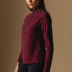 Deep Cherry Cloudline Zip Top 