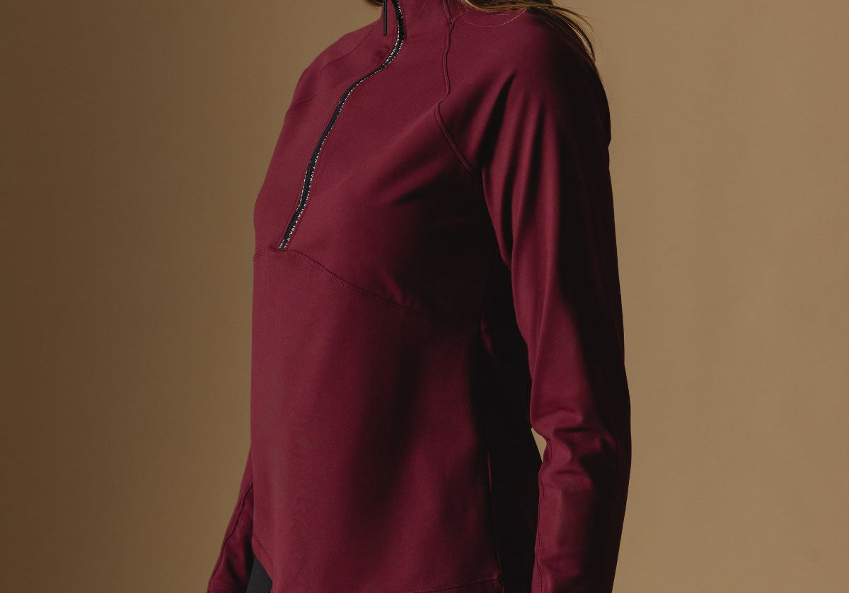 Deep Cherry Cloudline Zip Top 