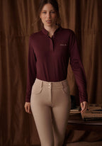 Connected Long Sleeve Polo - Deep Cherry