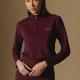 Deep Cherry Elsa Mesh Long Sleeve Zip Top 