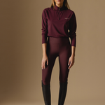 Deep Cherry Elsa Mesh Long Sleeve Zip - Front