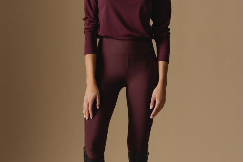 Deep Cherry Elsa Mesh Long Sleeve Zip - Front