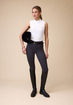 Elsa Mesh Sleeveless Zip in White - Front