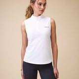 Elsa Mesh Sleeveless Zip in White - Closeup