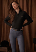 Elsa Mesh L/S Zip - Black