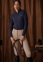 Elsa Mesh Long Sleeve Zip - Navy