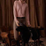 Elsa Mesh L/S Zip - Pastel pink - Front