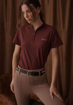 Elsa Mesh S/S Zip - Deep Cherry