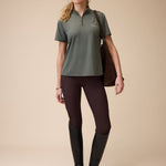  Elsa Mesh S/S Zip in Olive - Front