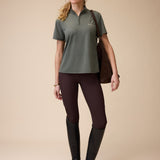  Elsa Mesh S/S Zip in Olive - Front