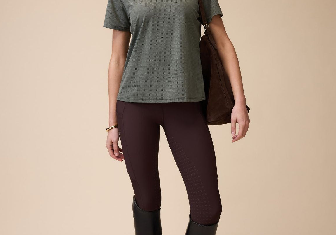  Elsa Mesh S/S Zip in Olive - Front