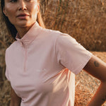 Elsa Mesh S/S Zip in Pastel Pink - Details