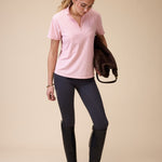 Elsa Mesh S/S Zip in Pastel Pink - Front