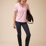 Elsa Mesh S/S Zip in Pastel Pink - Front