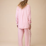 Horseshoe Long Pyjama Set in Pastel Pink - Back