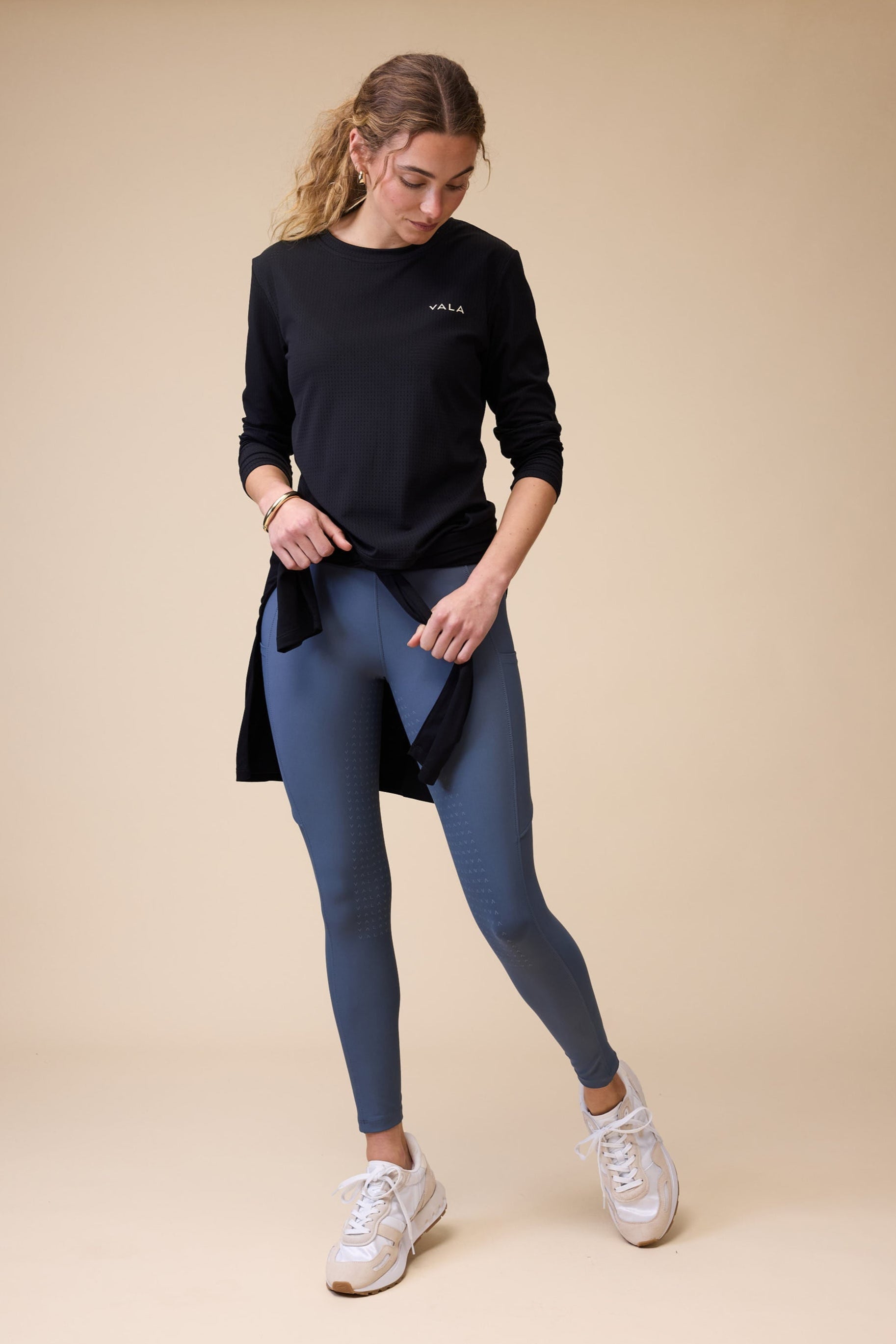 Mesh Long Sleeve Tee Black Vala 