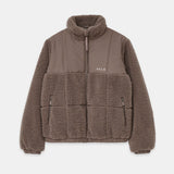 Milla Sherpa Quilted Jacket in Taupe – Front View